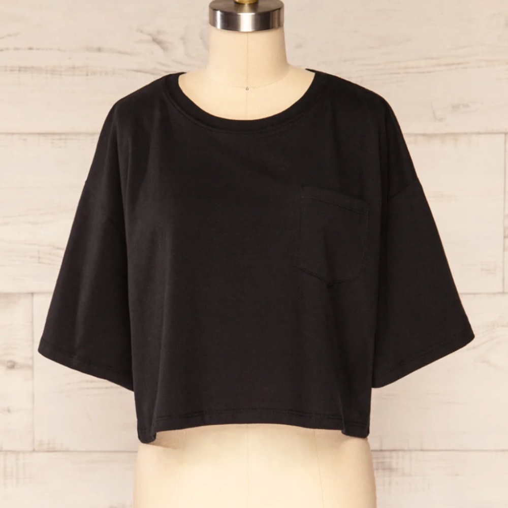 Double Zero Cropped Round Neck T-Shirt